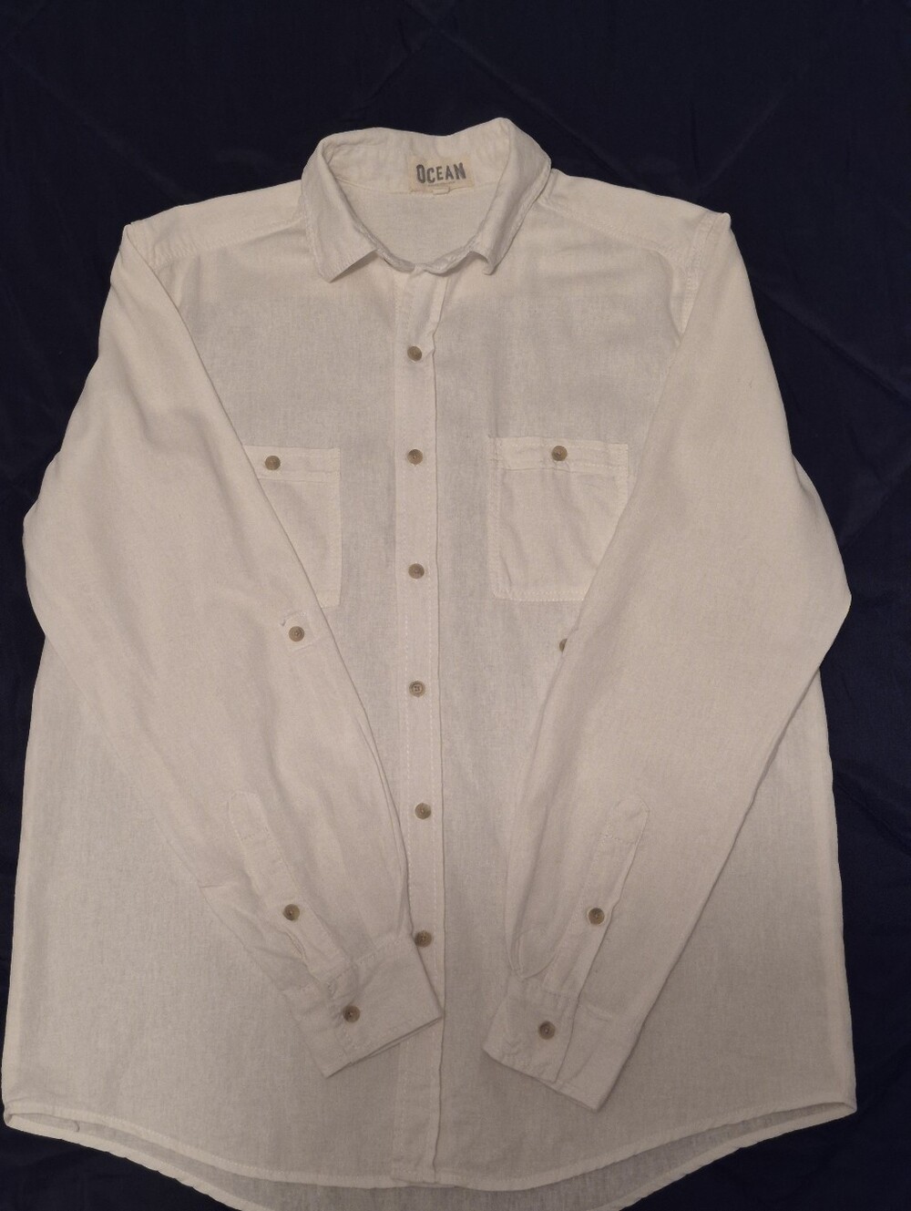 Long Sleeved Mens Linen Button Down Shirt